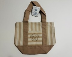 Authentic Trader Joe’s Mini Pastel Stripe Canvas Tote Bag Limited Edition 4/Set