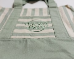 Authentic Trader Joe’s Mini Pastel Stripe Canvas Tote Bag Limited Edition 4/Set