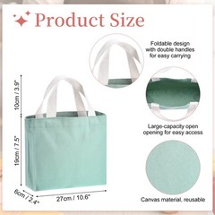 Women’s Small Canvas Bag, 11 x 2 x 7″, Canvas Bags, Light Green for