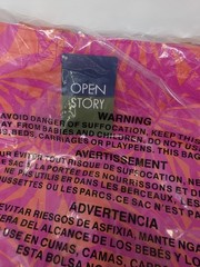 Open Story Water-Resistant Reversible Large Tote Pink/Orange Tropical 19x7x14.5″