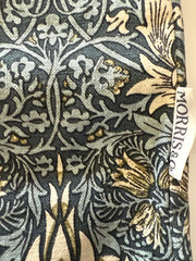 William Morris Canvas Tote Reusable Bag Snakehead Stickley Style Gray Blue Flora