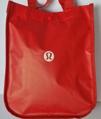 Lululemon Small 12x9x5 Reusable Shopping Tote Lunch Bag Yoga ❤️ Red ❤️ Recycled