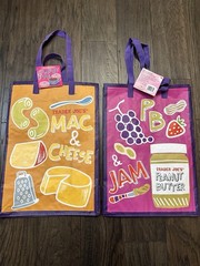Trader Joe’s Comfort Mac Cheese PB Jam Reusable Shopping Tote Grocery Bag 6 Gal