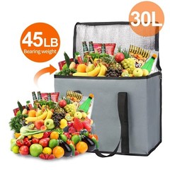 2-Pack Insulated Reusable Grocery Bag with Zippered Top X-Large Frozen Foods Co