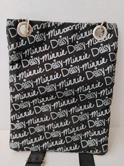 Disney Minnie Mouse Daisy Duck Black Canvas Crossbody Small 7.5″ Purse Bag