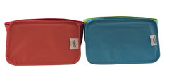 NWT Trader Joes 2025 Set of 2 Peach & Blue Mini 1.5 Gal Insulated Tote Lunch Bag