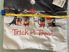 Lot 2 Halloween Trick or Treat Tote Skeleton Owl Ghost Cat Jacko’ heavy duty