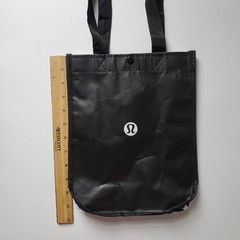 Lot Of 8 Lululemon Shopping Bags Snap Close Red White Black Print Reusable Tote