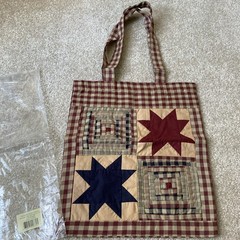 The Country House Collection Homespun Star Tote Bag 13” x 15” Cotton