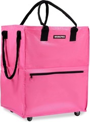 Large Rolling Grocery Bag Polyethylene 36-Gallon 5 Wheels Carry & Storage