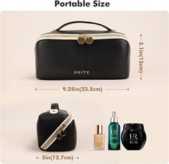 Travel Cosmetic Bag Makeup Organizer For Women Large Capacity Black
