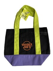 Lot Of 3 Trader Joe’s Mini Halloween Canvas Tote Bag Multi color New