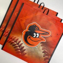 Baltimore Orioles Baseball Orange + Black Reusable Shopping Tote Bag MLB NWT NEW