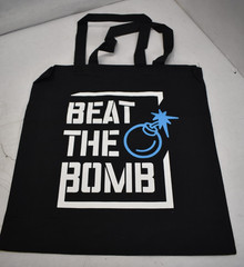 Lot of 10 Black Tote Bag Beat The Bomb Medium Size Tote Bag Reusable Shopping