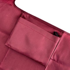 Large & Small Foldable Tote Nylon Reusable Grocery Bags Set of 2 Burgundy