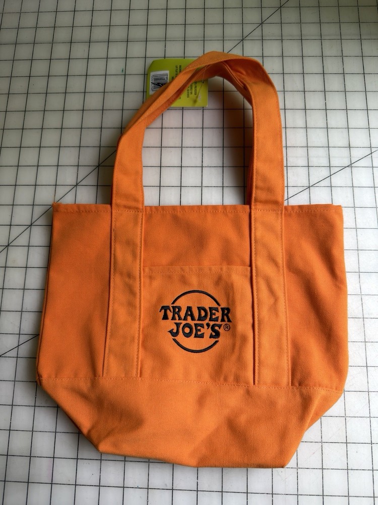 Trader Joe’s Orange Trick-or-Treat Solid Canvas Tote Bag 13 in L x 6 in W