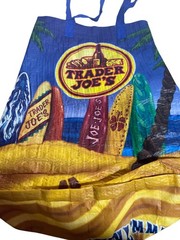 Trader Joes Reusable Bag Vibrant Island Design Surfboard Beach Double Handle