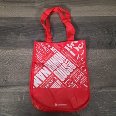 Lululemon Reusable Small Bag Red White Lunch Gym Snap Closure