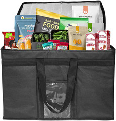 Xxl-Larger Insulated Cooler Bags with Zipper Closure,Reusable Grocery Shopping B