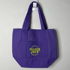 Trader Joe’s Canvas MINI Tote Bag — Halloween Trick or Treat Purple + Green NWT!