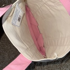 Trader Joe’s Mini Tote Bag Pink Handles With Lavender Embroidery New
