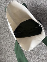 Trader Joe’s Large Canvas Reusable Tote Bag Green/Beige 13x6x14 in