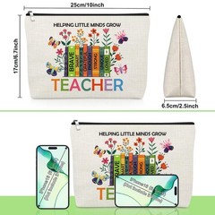 Gevody Teacher Thank You Makeup Bag Appreciation Gifts Bag-2