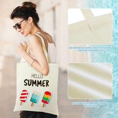 4 Pcs Hello Summer Tote Bag Beach Flamingo Hawaii Cute Reusable Handbag Washa…