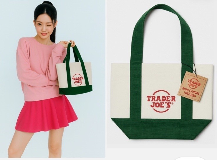 Trader Joe’s Limited Edition Holiday 2025 Mini Canvas Tote Bag Joyful Green