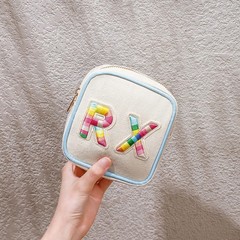 Small Canvas Rx Medicine Packages, Cute 5×4.5×2.4 inches, 03Blue-Rainbow
