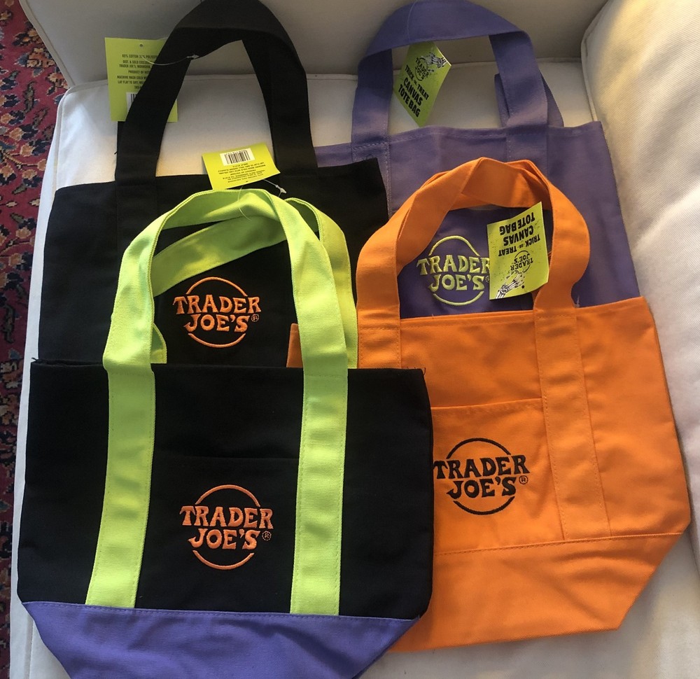Trader Joe’s Mini Canvas Tote Bags – Full Halloween Set – Limited Edition