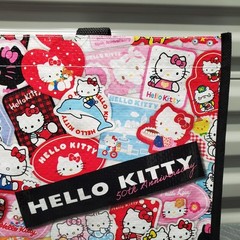 Hello Kitty 50th Anniversary Reusable Grocery Shopping Tote Bag Cute Stickerbomb