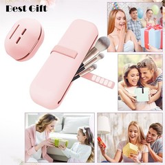 BSJIASHIWEI Silicone Makeup Brush Holder Travel Standard size, Light Pink