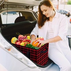 Reusable Grocery Bags 3 Pack Large Collapsible Shopping Tote Box Water Resistant