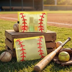 FunooFuno 12 Pcs Softball Team Gifts Makeup Bag 9.33 x 6.9 inches, Yellow