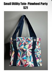 THIRTY ONE Small Utility Tote AF25 Pinwheel Party (#2)