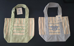 Trader Joe’s Striped Mini Canvas Tote Bags- Blue and Green available