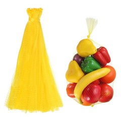 100Pcs Reusable Mesh Produce Bags, 17.7 Inches Hatching Bags, Yellow