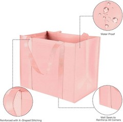 Durable Non-Woven 16″ Foldable Shopping Bags – 2 Pack, Reusable & Fashionable