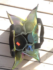 TRADER JOE’S Reusable and Washable WINE BAG 6 Bottle Beverage Tote Carrier