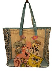 SPONGEBOB SQUAREPANTS XL TRANSPARENT Reusable Beach Tote/Shopping/Gift Bag🆓Ship