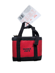 Trader Joe’s Red Micro Tote With Grocery Bag 2 In 1 Mini Limited Edition New