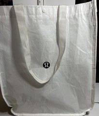 Lululemon White Reusable Shopping Gift Bag Medium Yoga Tote 14 x 16 in