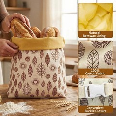 TBWHL 2 Pack Beeswax Bread Bags for Homemade Sourdough, Linen Yellow
