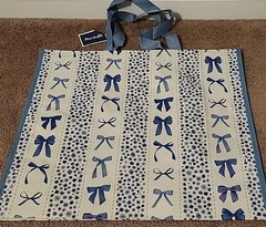 Marshalls – Beautiful Blue Bows & Ribbons – Large Reusable Shopping Tote Eco Bag
