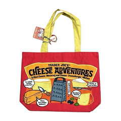 Trader Joe’s Cheese Print Reusable Canvas Shopping Bag NWT NEW FREE SHIP WW 2025