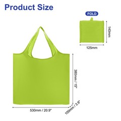 Reusable Grocery Bags, 1Pcs Washable Shopping Totes with Handles (Light Green)