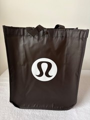Lululemon Logo Large Reusable Shopping Tote Bag w/ Handles 16.5″ X 14″ NEW Brown