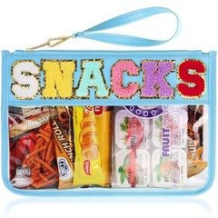 Snack Bag for Travel – 12.2 inches x 8.54 x 0.2 inches, Snack-Blue