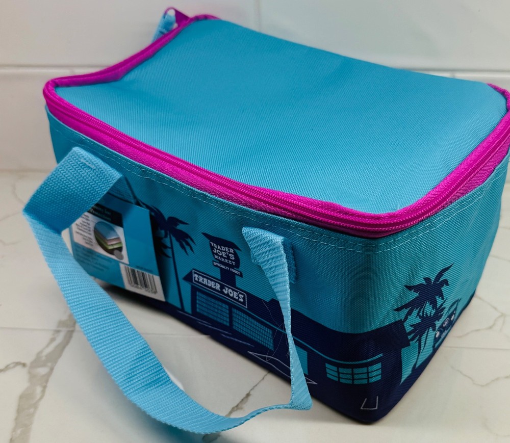 🔥 🔥 Trader Joe’s Mini Insulated Bag 1.5 Gallons Teal Pink Fast Ship 🔥 🔥